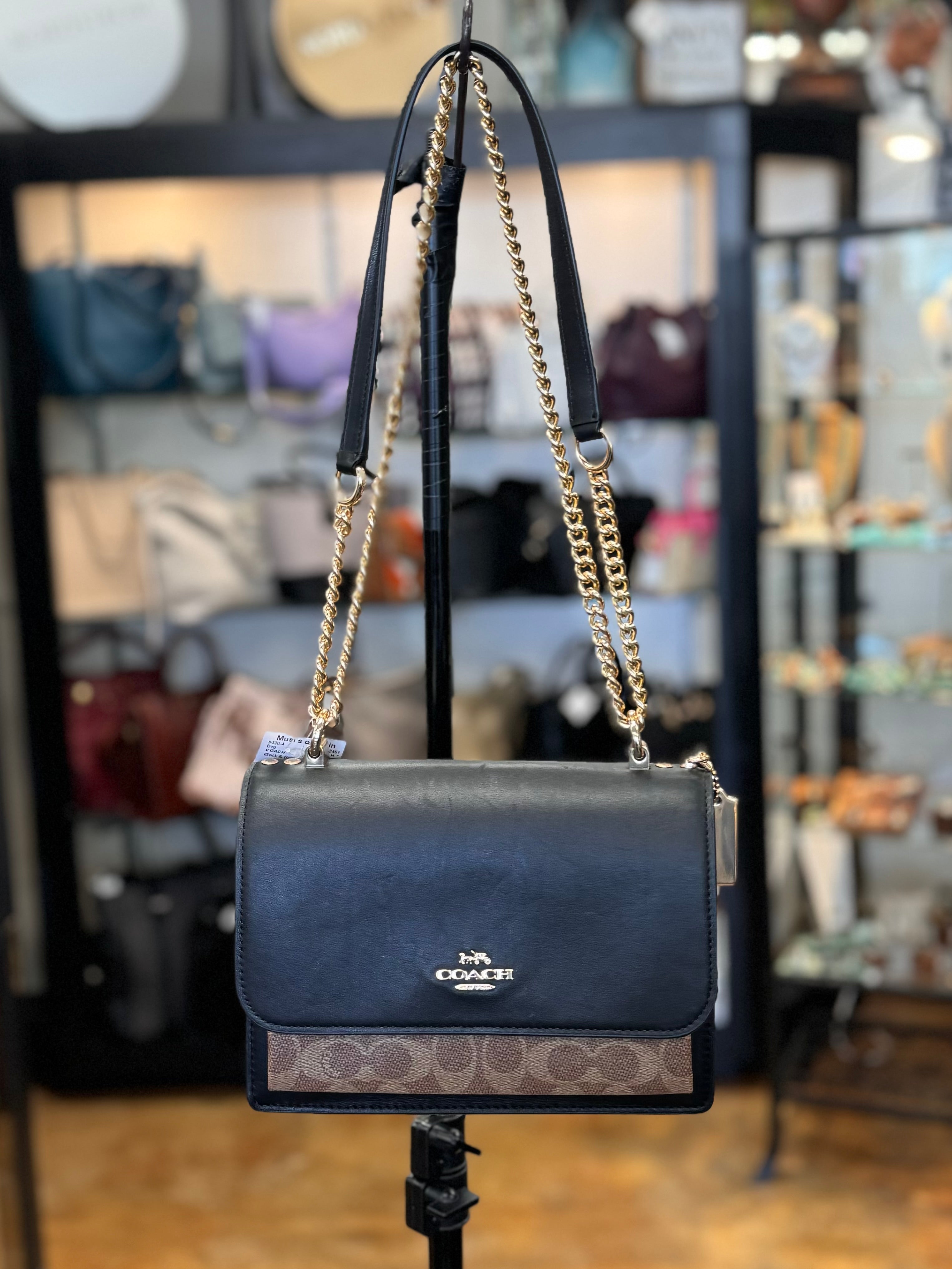 COACH Klare Signature Canvas Leather Crossbody Bag