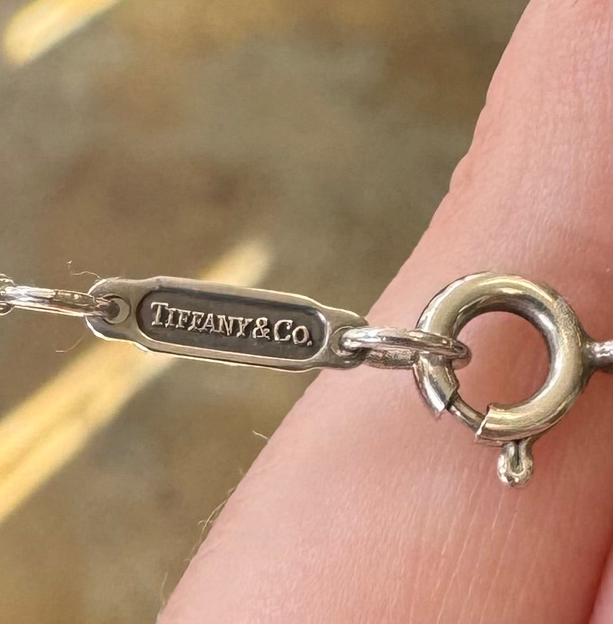 Tiffany & Co. Sterling Silver Elsa Peretti Open Heart Pendant Necklace 18”