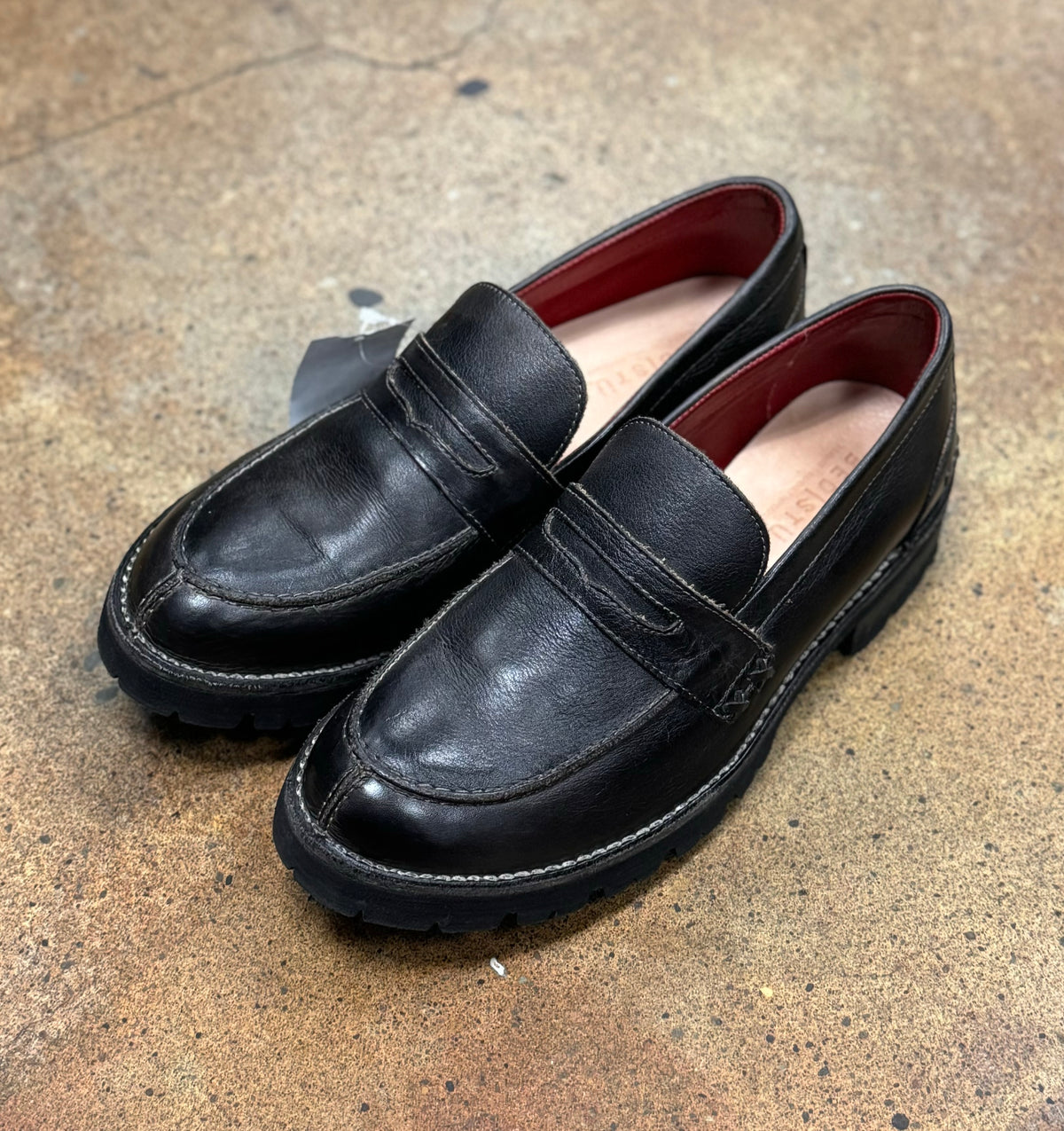 BED/STU Leather Reina Heeled Loafers Sz. 9 1/2