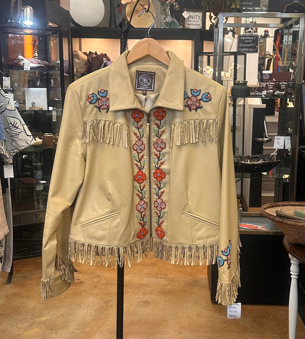 Vintage 80’s DOUBLE D RANCH  Leather Fringe Western Jacket Medium