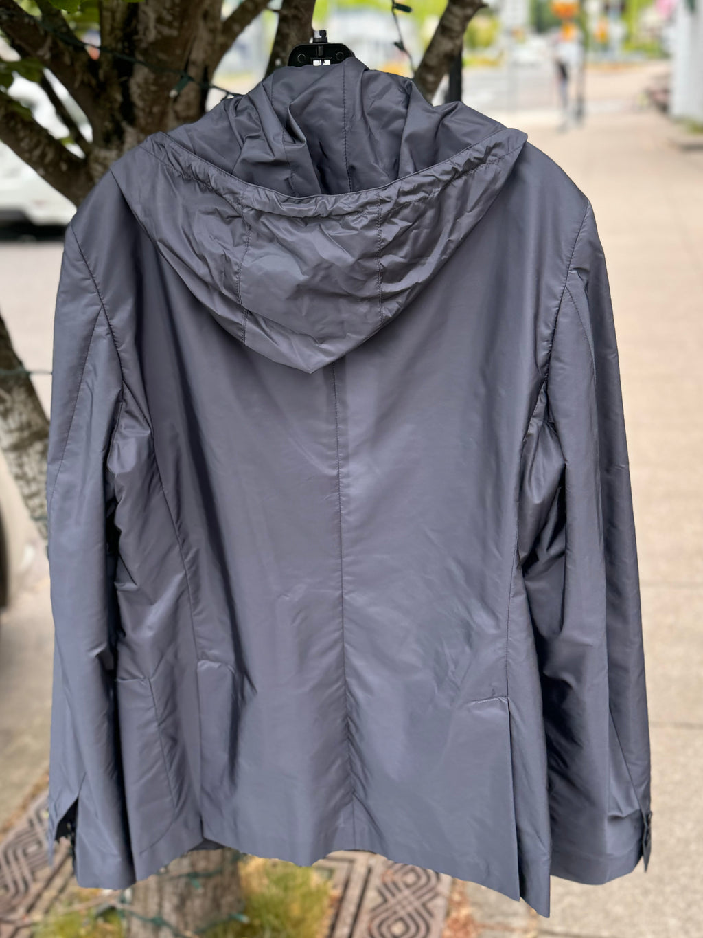 PRADA Grey Nylon Blazer Style Hooded Men’s Jacket - XL