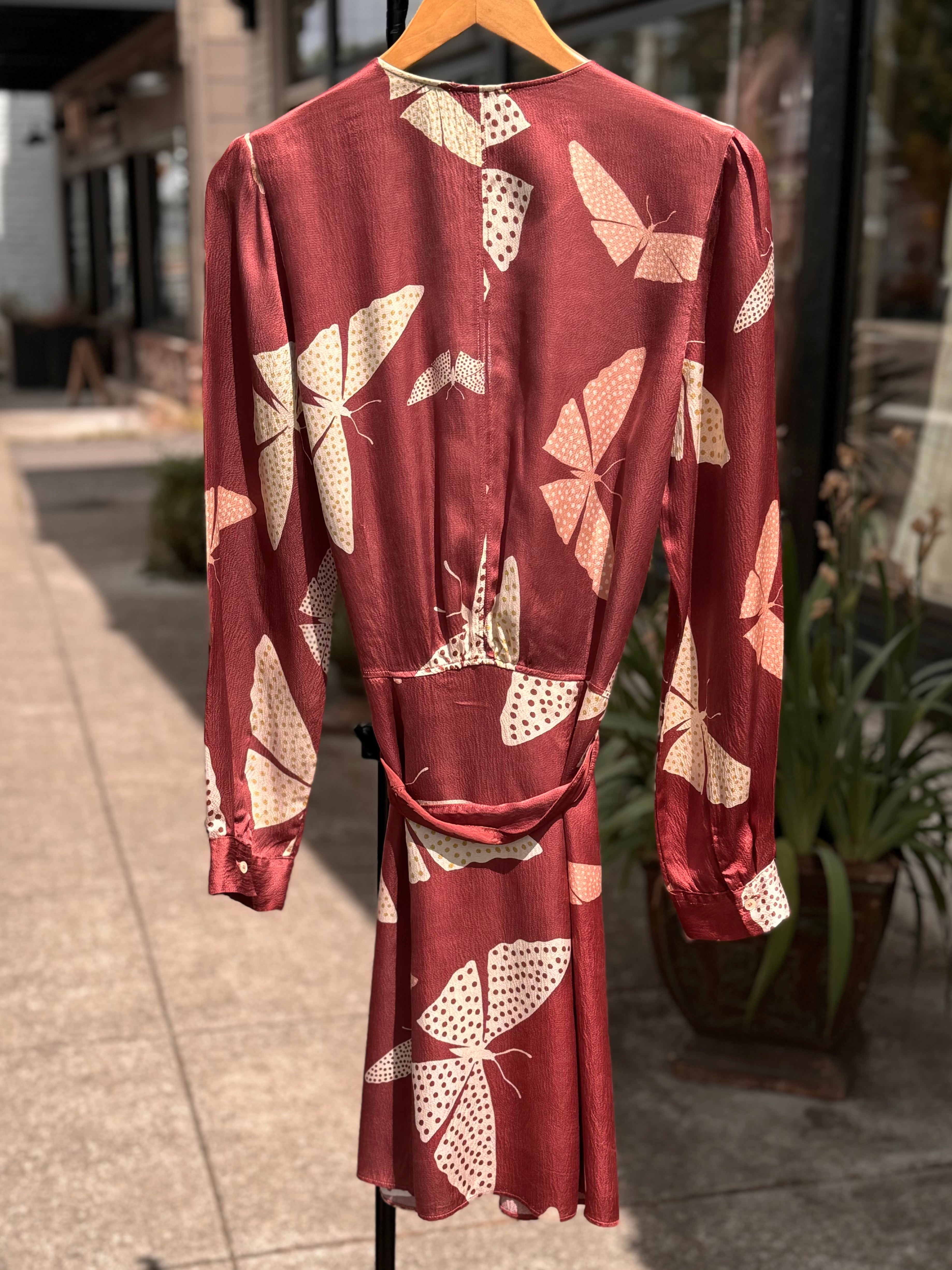 forte_forte Butterfly Silk Wrap Dress Small