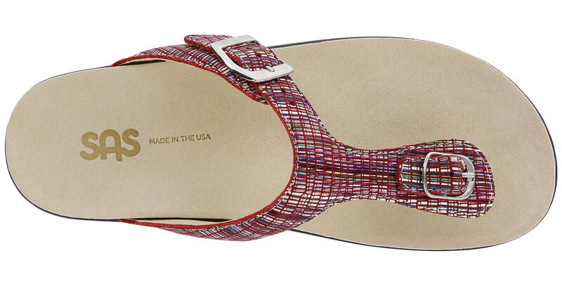SAS Rainbow Red Thong Slide Sanibel Sandals Sz. 11 NEW w/Box!