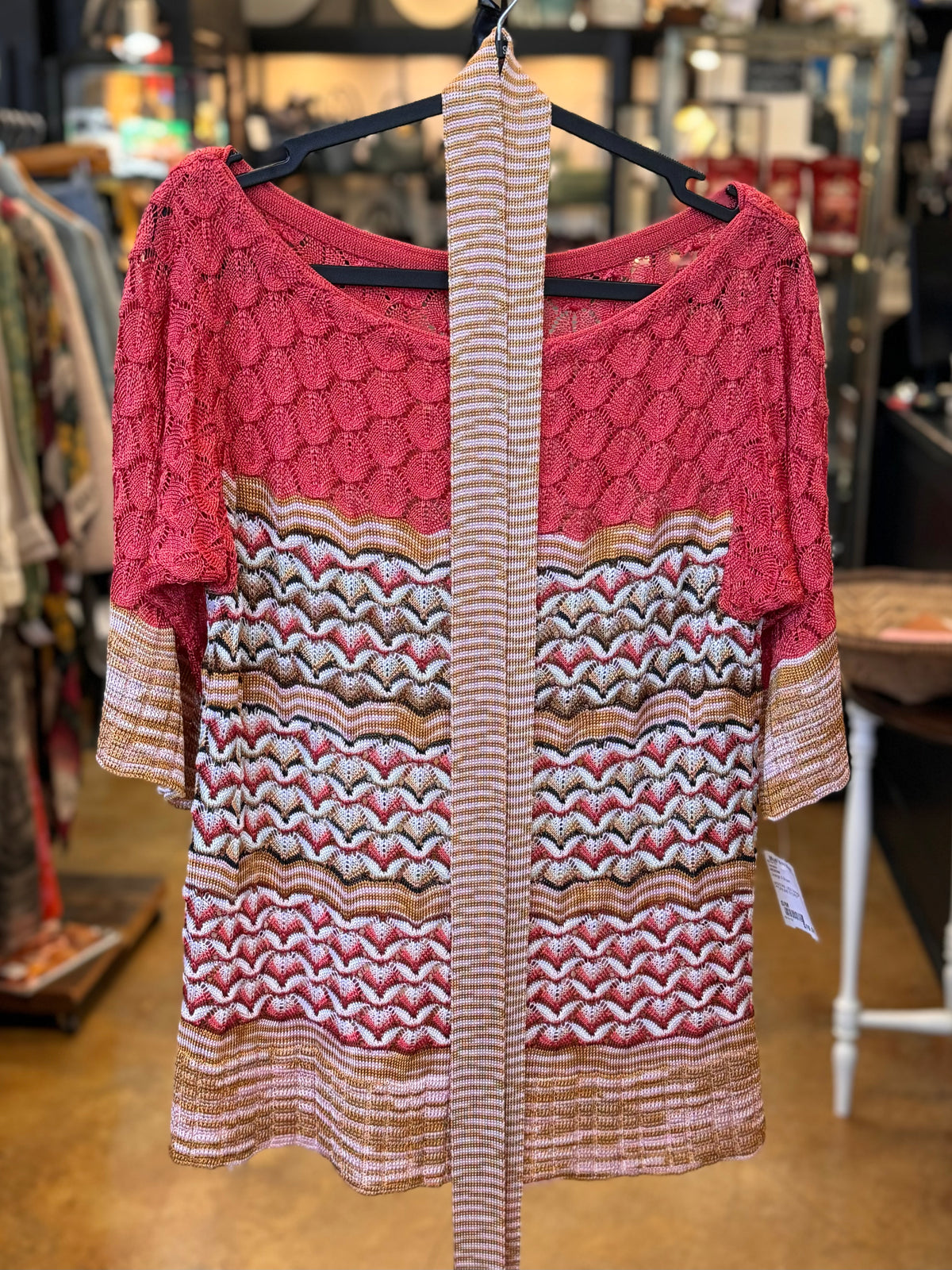 MISSONI Pink Knit 90’s Vintage Short Sleeve Sweater Sz. S/M