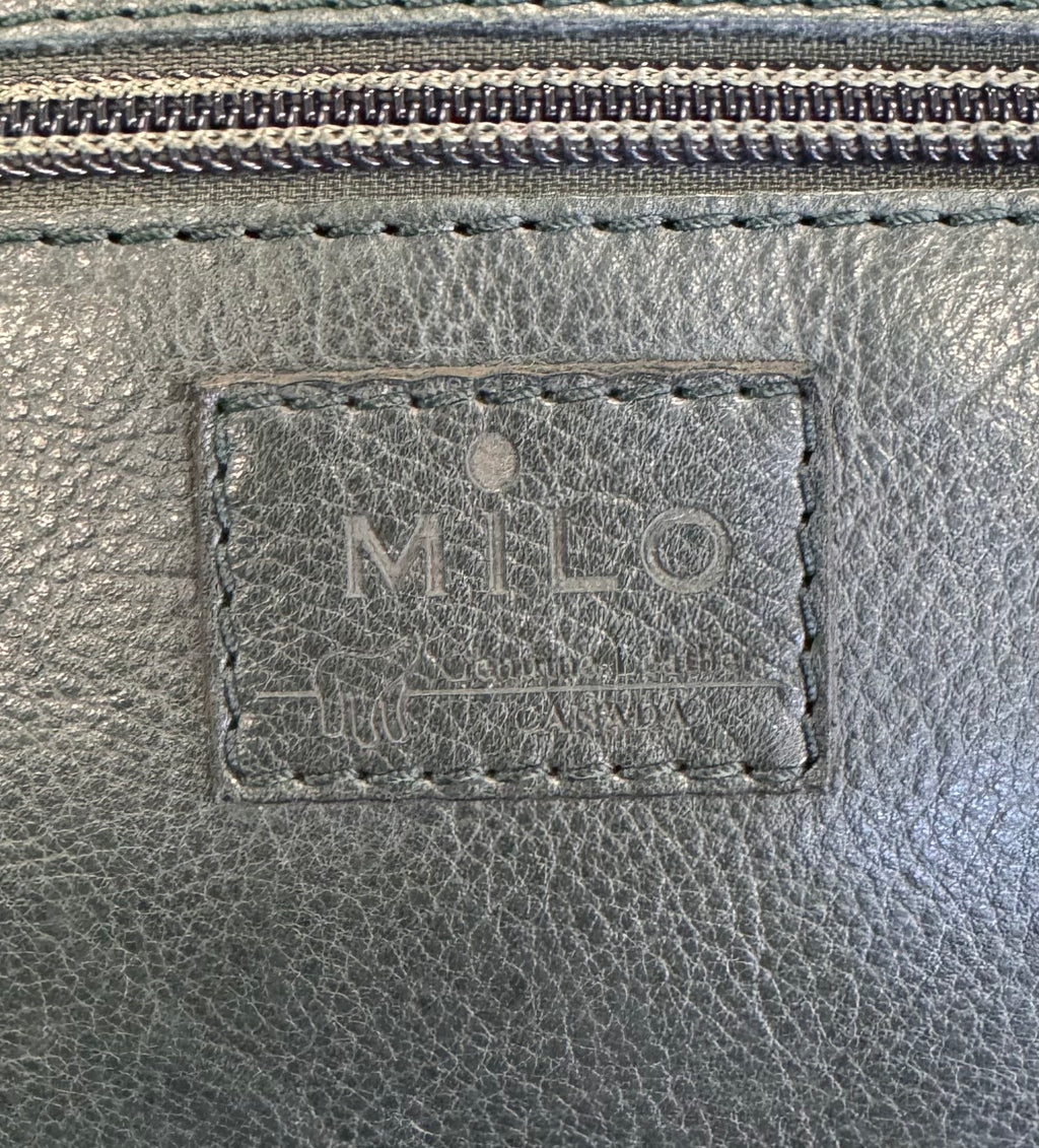MILO Canada Green Woven Leather Sling Bag