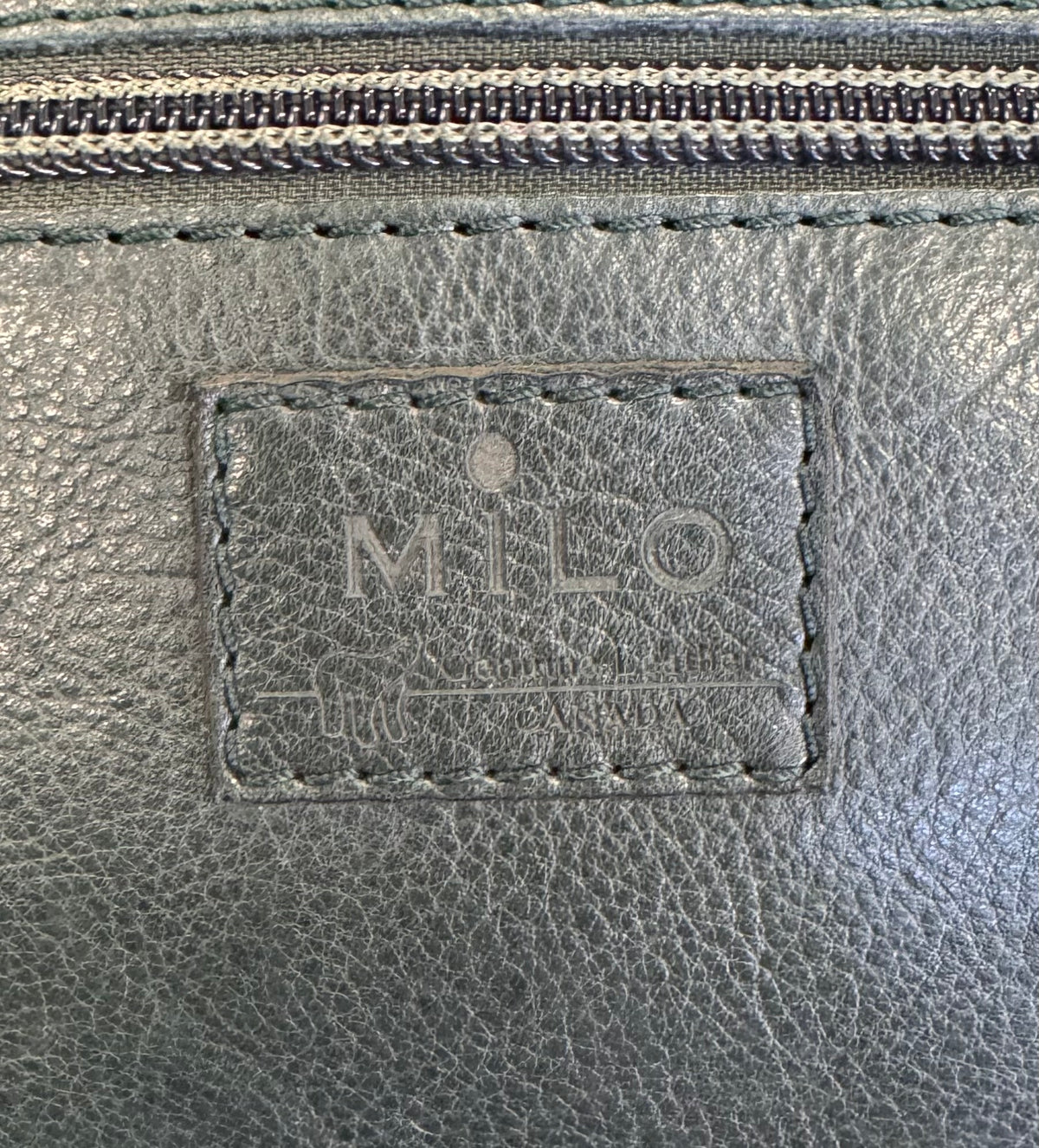 MILO Canada Green Woven Leather Sling Bag