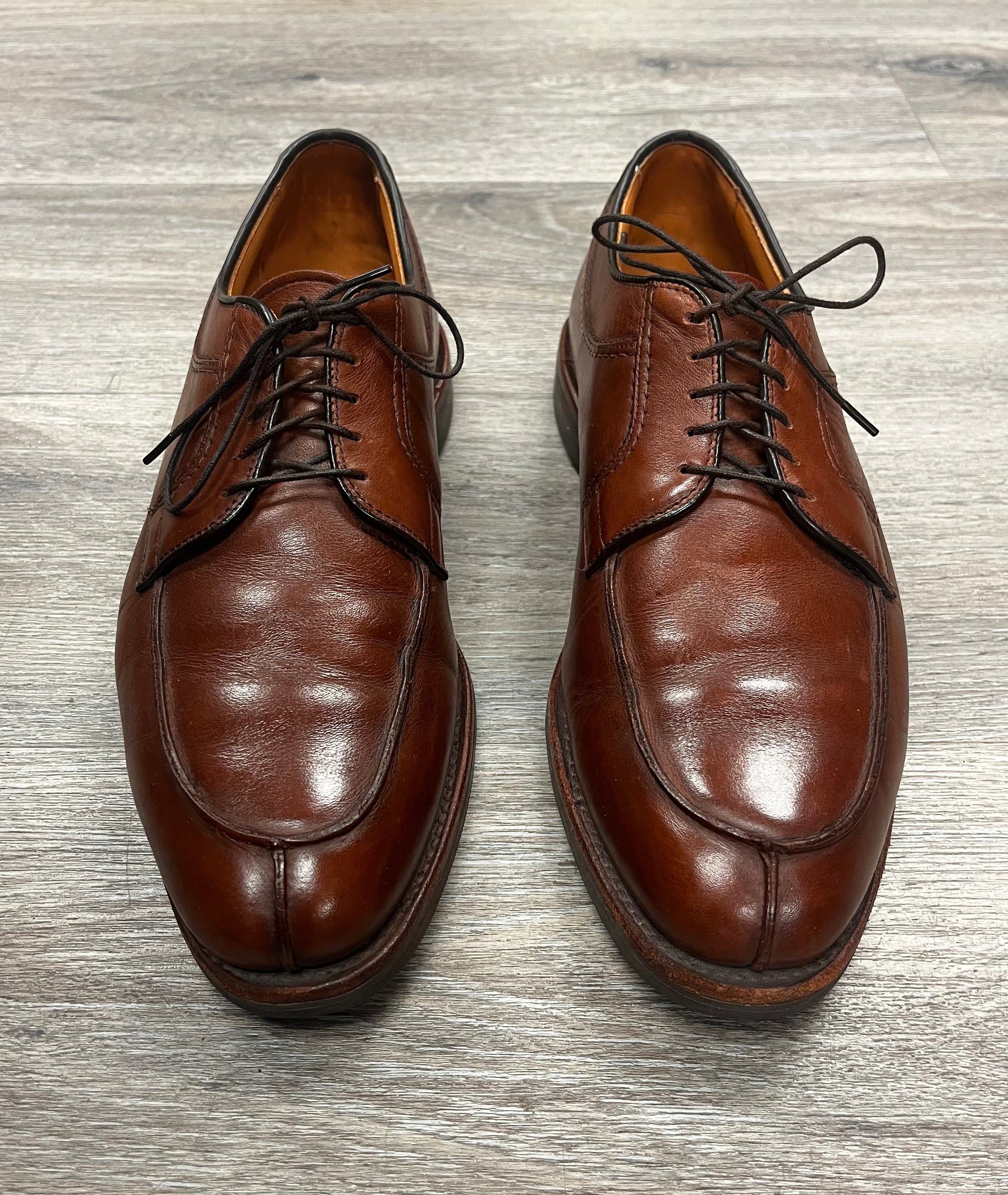 ALLEN EDMONDS Delray Split-Toe Boucher Cognac Lace-Up Men’s Shoes Sz. 10
