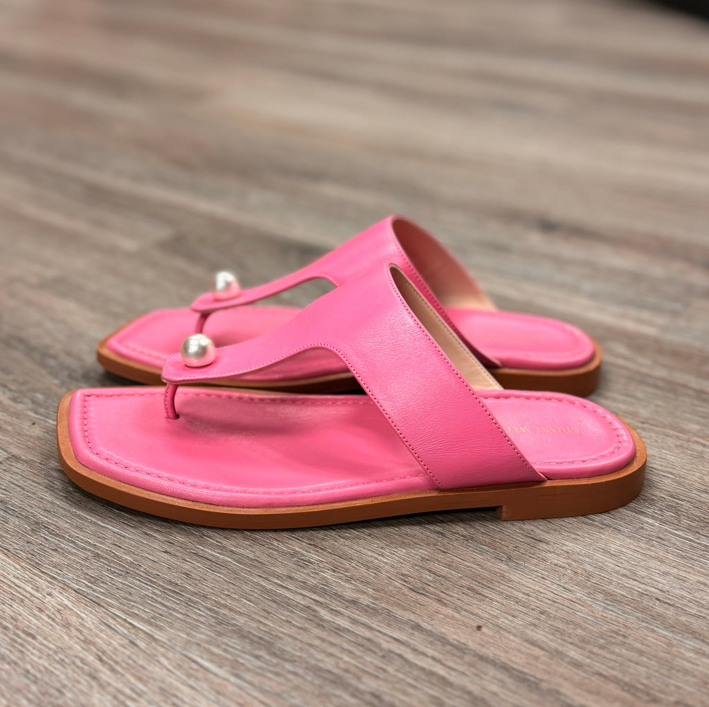 STUART WEITZMAN Pink Pearl Goldie Thong Sandal Sz. 7 1/2