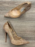 JIMMY CHOO Love 85 Floral Lace Pointed Toe Pumps Sz. 40 / 10