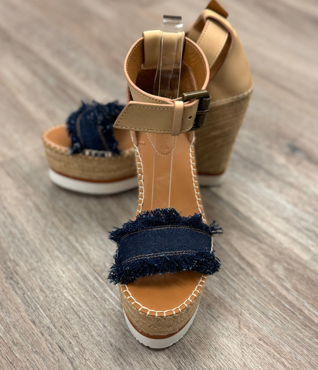 SeeByChloe Wedge Espadrille Ankle Strap Heels Sz. 5/6
