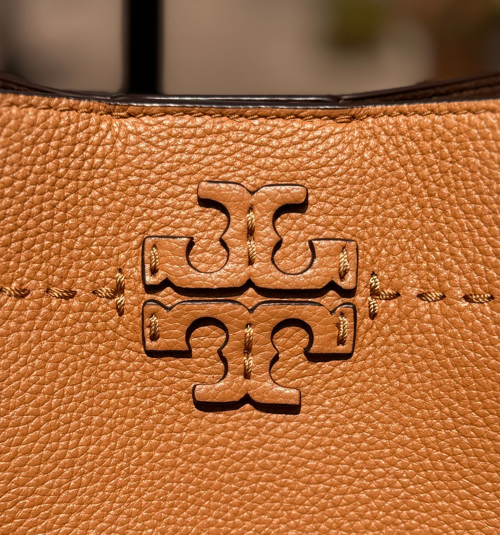 TORY BURCH Brown Leather McGraw Bucket Shoulder Bag
