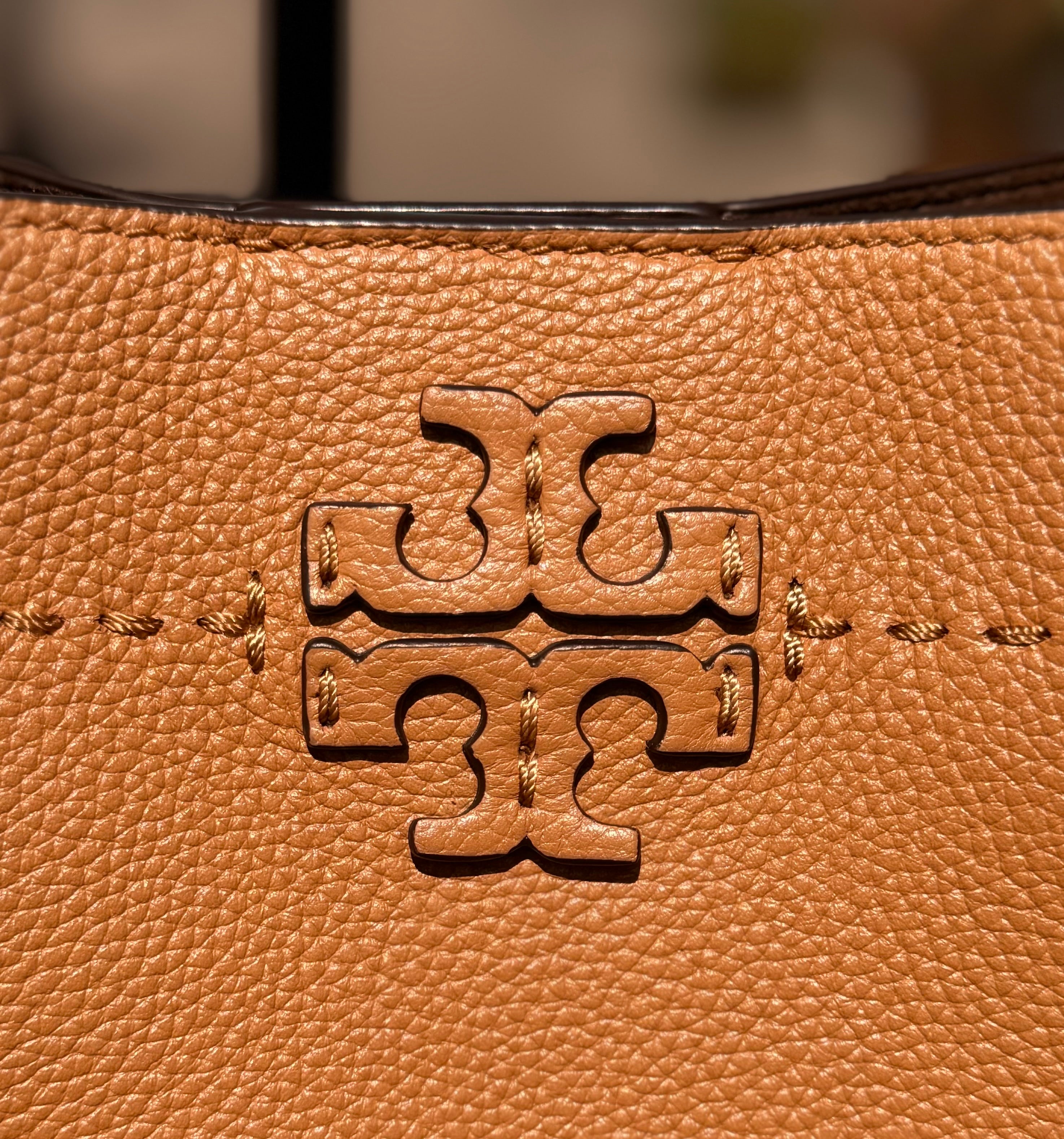 TORY BURCH Brown Leather McGraw Bucket Shoulder Bag