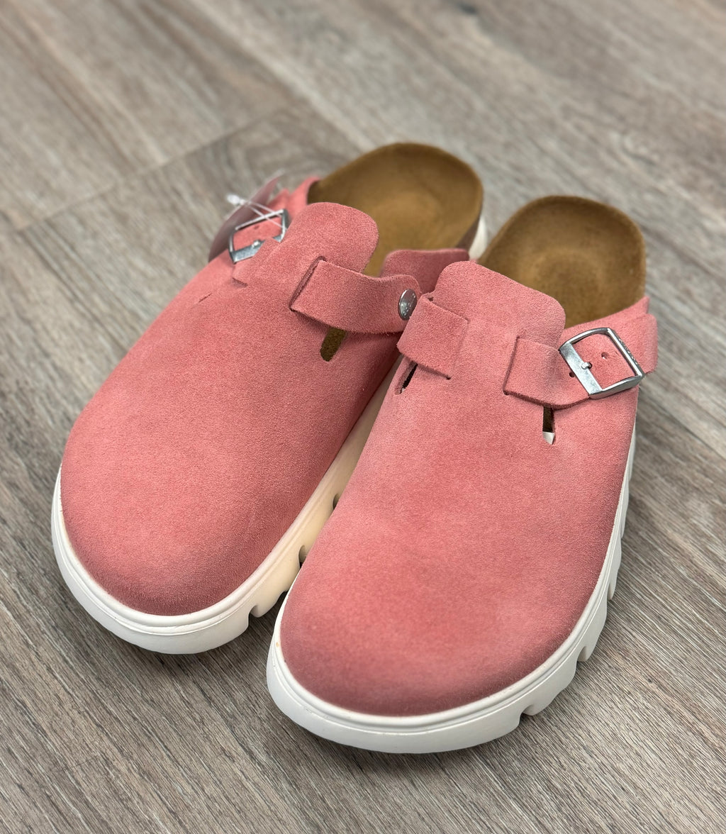 papillo Pink Platform Boston Chunky Suede Sandals Sz. 40 US 9