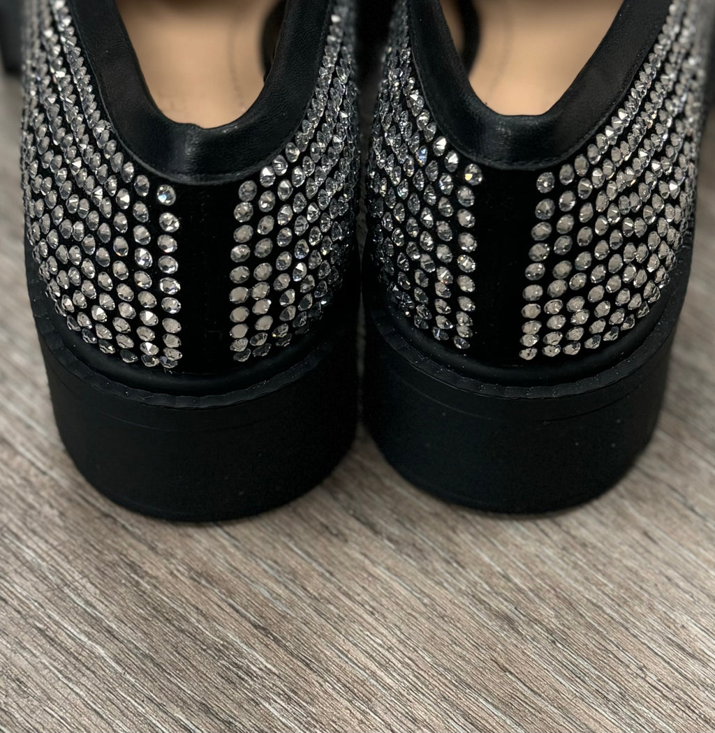 COACH Black Leah Crystal Platform Loafer Sz. 8 1/2