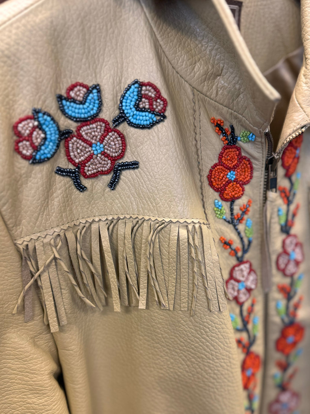 Vintage 80’s DOUBLE D RANCH  Leather Fringe Western Jacket Medium