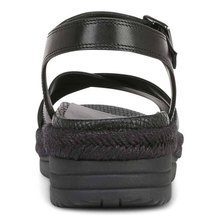 VIONIC Black Leather Espadrille Ankle Strap Sandals Sz. 9 1/2 w/Box!