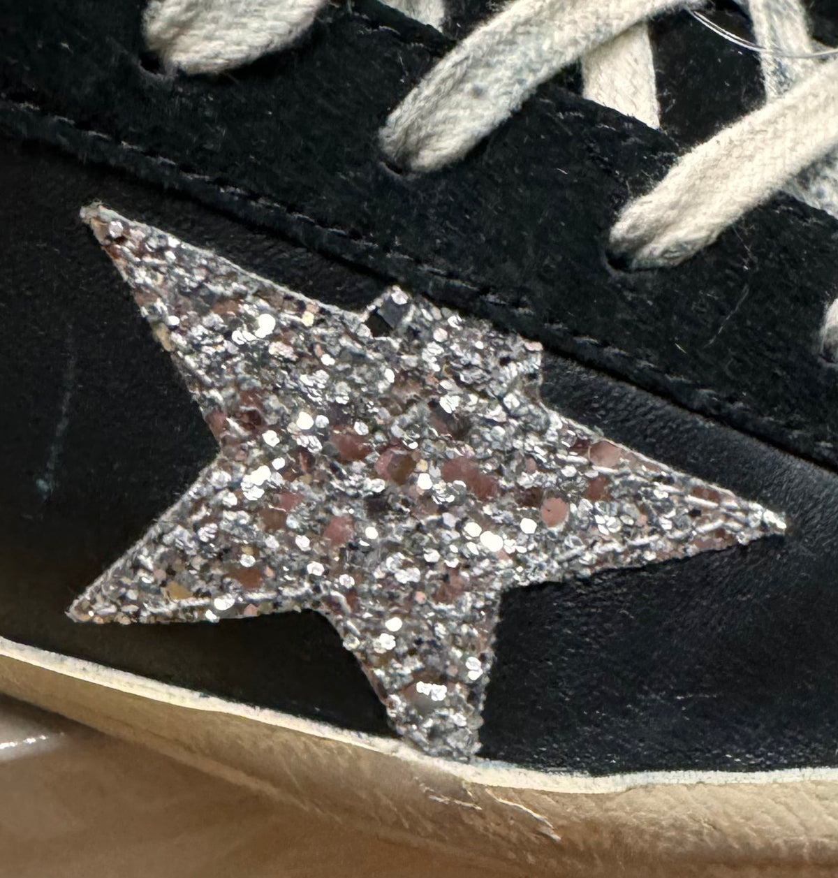 GOLDEN GOOSE Super Star Low Top Glitter Sneaker Sz. 39 / 9