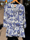 FARM RIO Flowerful Birds Print Cotton Mini Dress Small