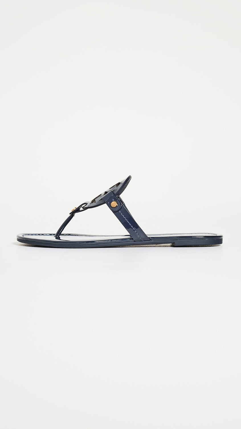 TORY BURCH Patent Leather Navy Miller Thong Sandals Sz. 8