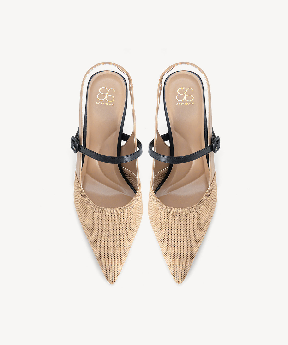 COSY ISLAND StrikeStep Elegant Pointed Toe Slingback Knit Heels Sz. 8 NEW w/Box!