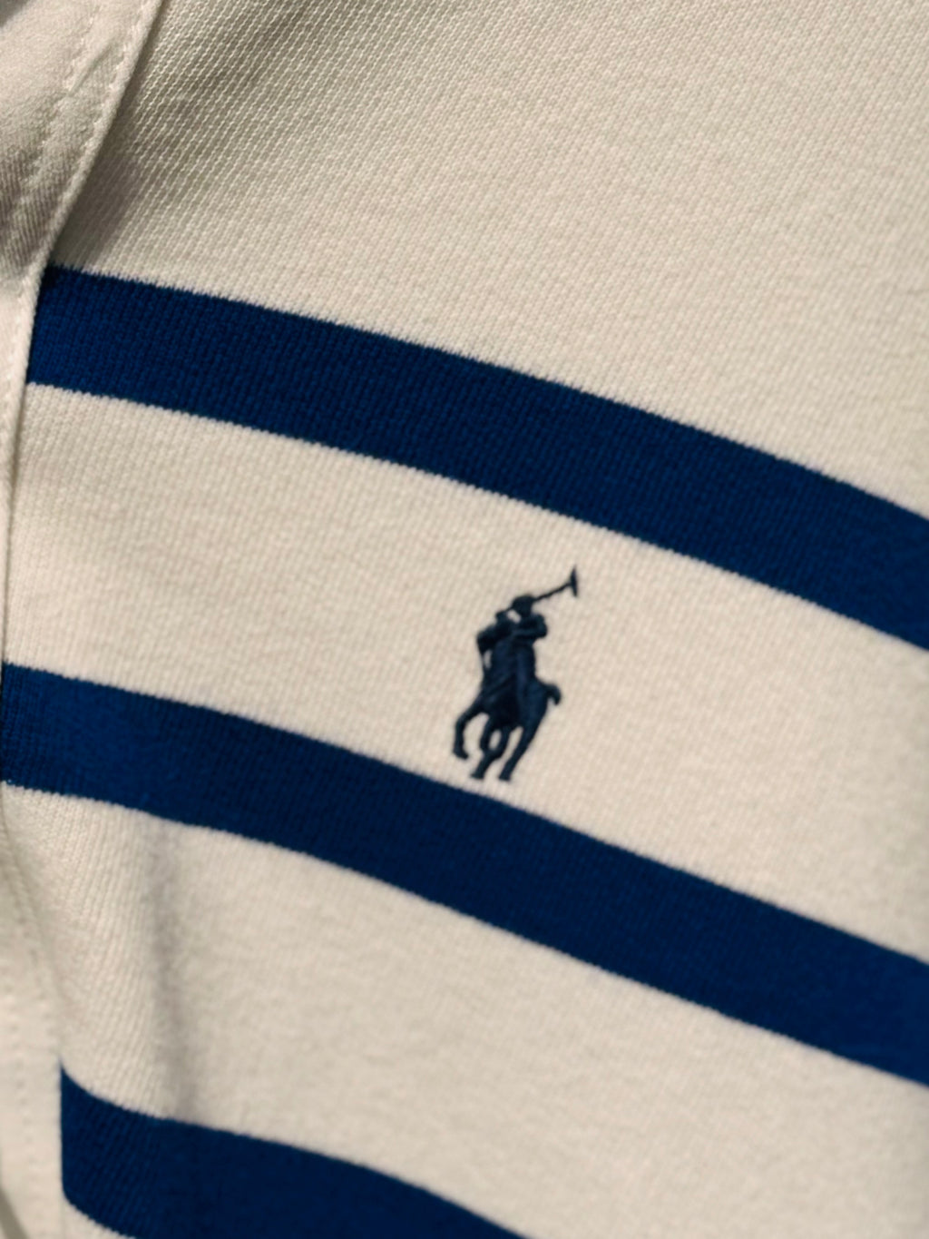 RALPH LAUREN Blue & White Stripped Oversize Hooded Jacket Sz. S/XS