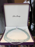 Faceted Aquamarine Sterling Silver 5 Strand Bead Necklace