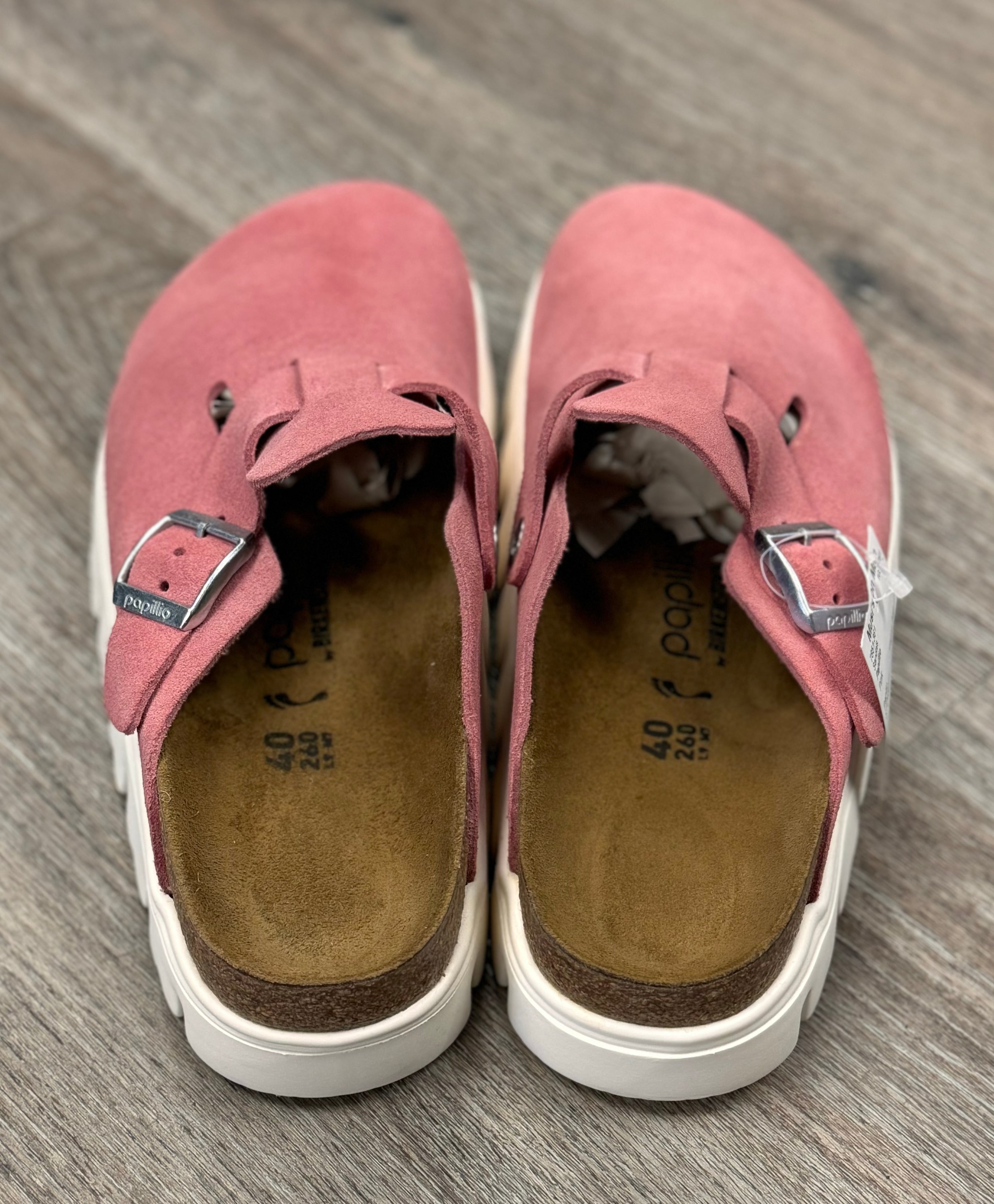 papillo Pink Platform Boston Chunky Suede Sandals Sz. 40 US 9