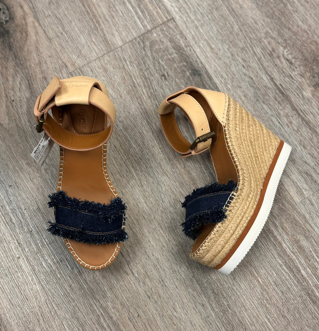 SeeByChloe Wedge Espadrille Ankle Strap Heels Sz. 5/6