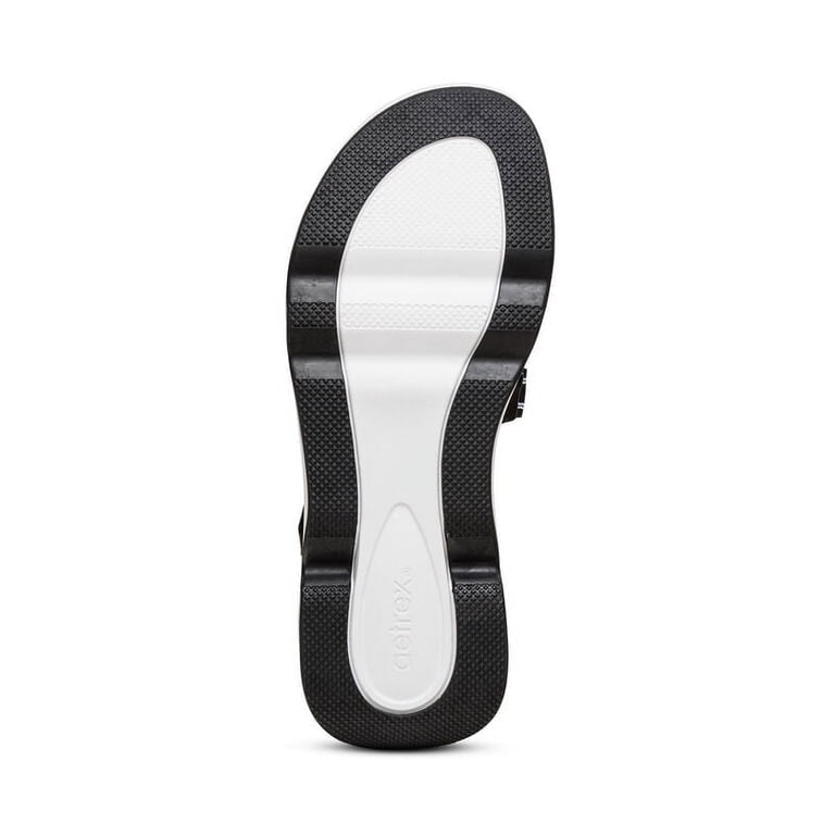 aetrex Black & White Marz Water Friendly Sandals Sz. 9 / 9 1/2