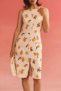 Dylan Mierzwinski Orange Print Colette Midi Dress Large