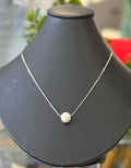 Solitaire White Edison 13mm Pearl Sterling Silver 17”