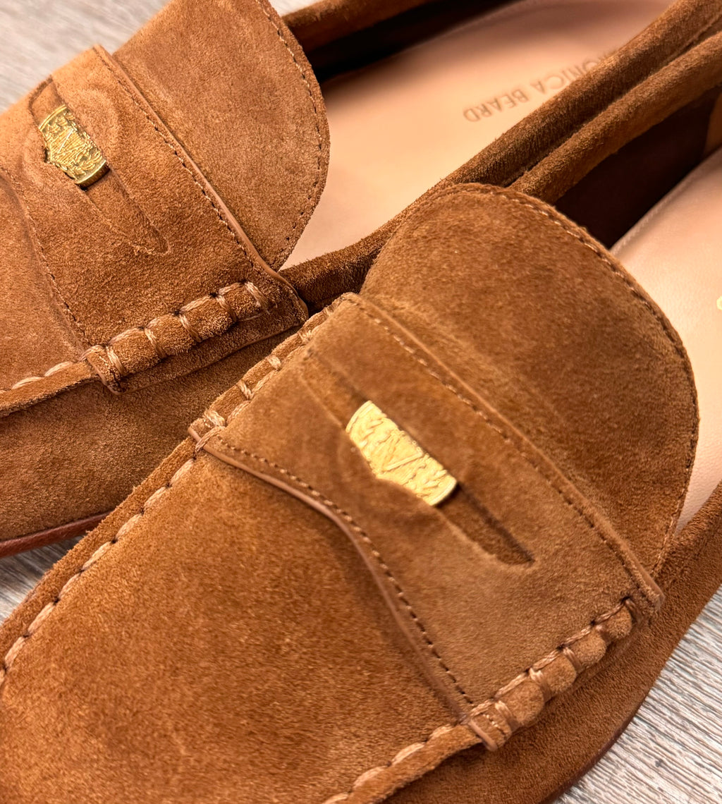 VERONICA BEARD Brown Suede Penny Loaders Sz. 9