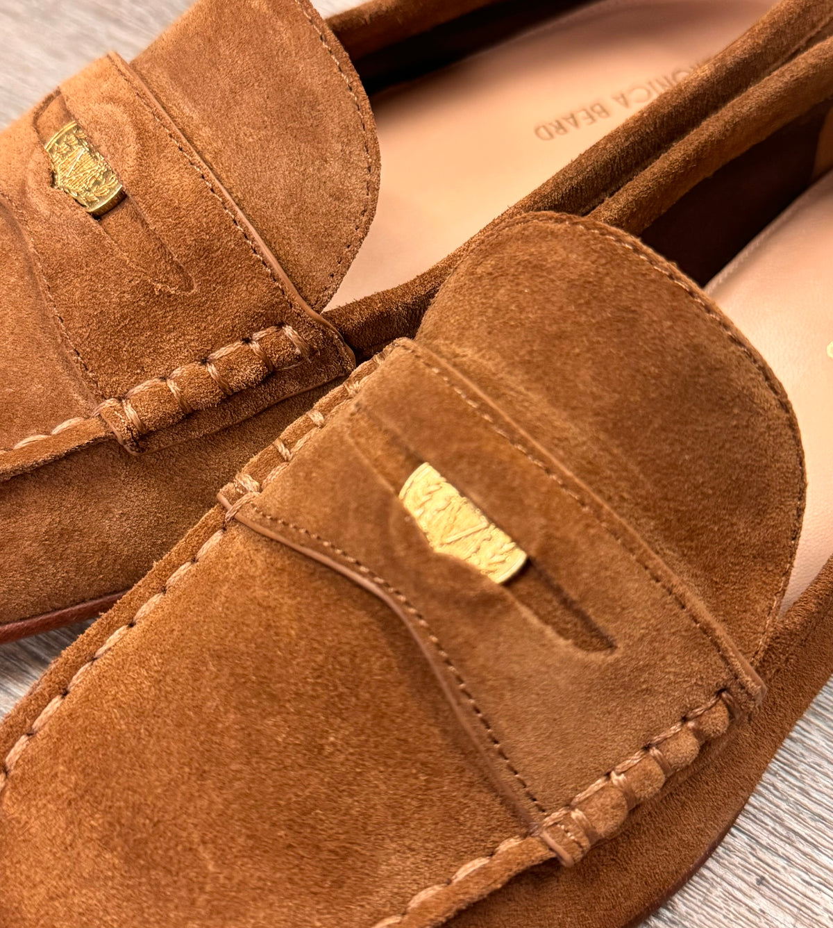 VERONICA BEARD Brown Suede Penny Loaders Sz. 9