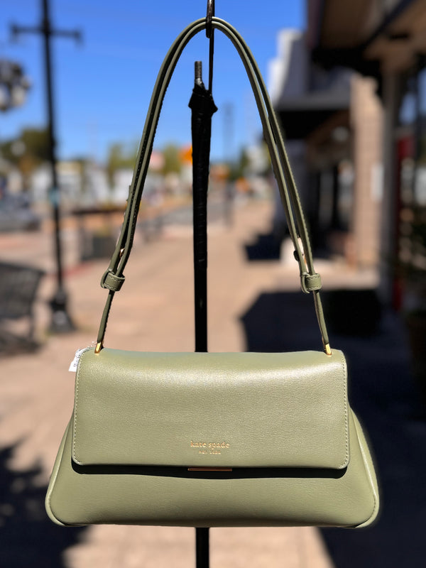 Kate Spade Green Leather Grace Convertible Shoulder Bag