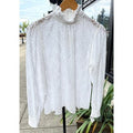SEZANE Paris Blusa Shona White Lace Long Sleeve Blouse (NEW w/tags) Sz. 42/10