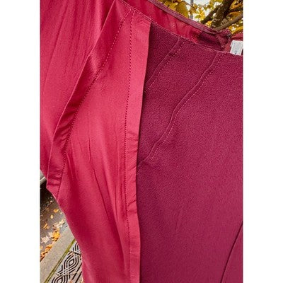 PRADA Burgundy Silk Bodycon Short Sleeve Zip Asymmetrical Dress Sz. 40