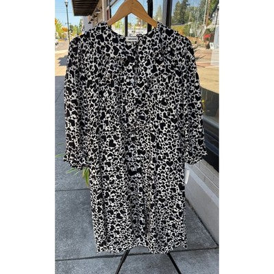 ZADIG & VOLTAIRE Remo Rucas Flash Heart Mini Black & Cream Dress - Large