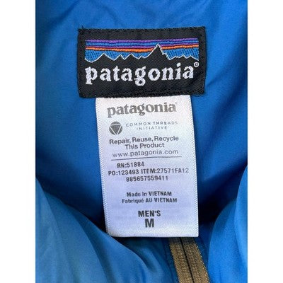 Patagonia Blue & Tan Men's Puffer Two-Tone Down Bivy Vest - Medium