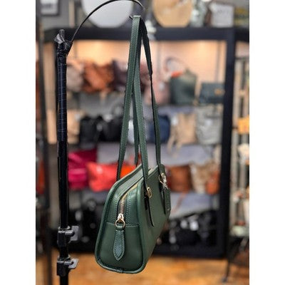 SOLD! COACH Hunter Green Glovetanned Leather Swing Zip Bag CM565 New w/Tags