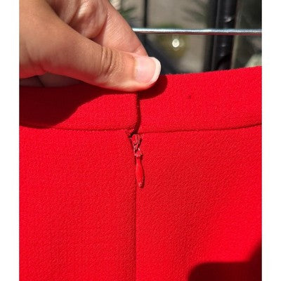 Vintage 90’s CHANEL Boutique Knit Professional Red Skirt Suit Sz. 40