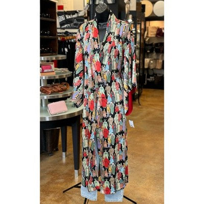 NATORI Dynasty Line Geisha Kaffa Belted Tassle Robe Small