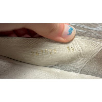 SOLD! Vintage Y2K GUCCI Web Strap Leather Round Tor Ballet Flats Sz. 39