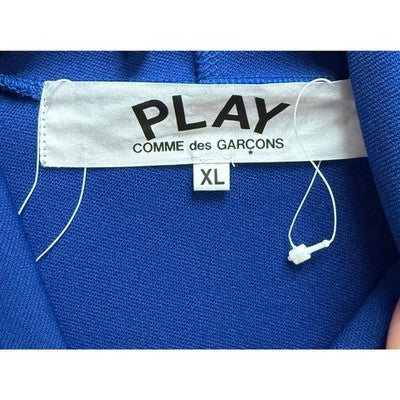 COMME des GARCONS Play Blue Men's Heart Drawstring Pullover Hoodie - XL
