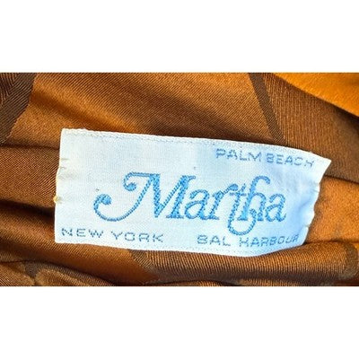 Vintage 80’s (Dynasty Era! Andrea Odicini Turquoise & Brown Silk Martha Palm Beach Dress Sz. 40/8