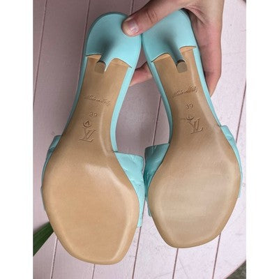 LOUIS VUITTON Revival Monogram Heels LV MG Sandals Leather NEW w/Box #BR0232 Sz. 39
