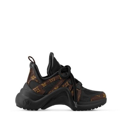 LOUIS VUITTON LV Black Archlight Sneaker Monogram Lace Up Chunky Shoes Sz. 38