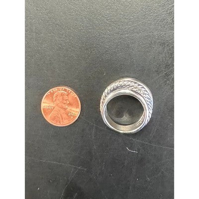 SOLD! DAVID YURMAN Sterling Silver 925 Twisted Cable Crossover Ring Sz. 6 1/2