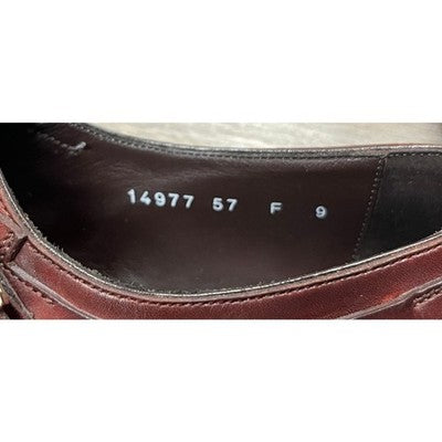 Santoni 9 Brown Men's Leather Double Monk Strap Buckle Shoes Sz. 9