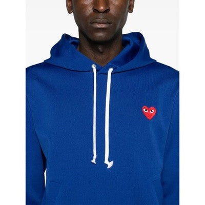 COMME des GARCONS Play Blue Men's Heart Drawstring Pullover Hoodie - XL