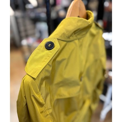BURBERRY London Chartreuse Belted Double Breasted Trench Coat Sz. 10 - Medium